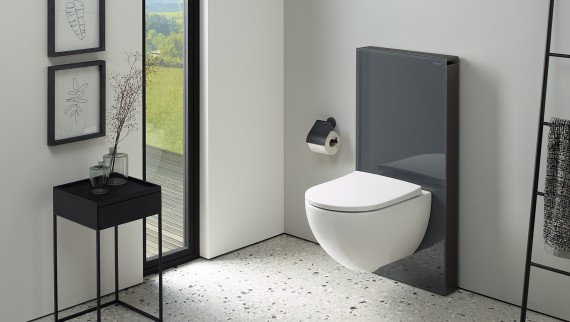 Salle de bains avec module sanitaire Geberit Monolith (© Geberit) Salle de bains avec module sanitaire Geberit Monolith (© Geberit)