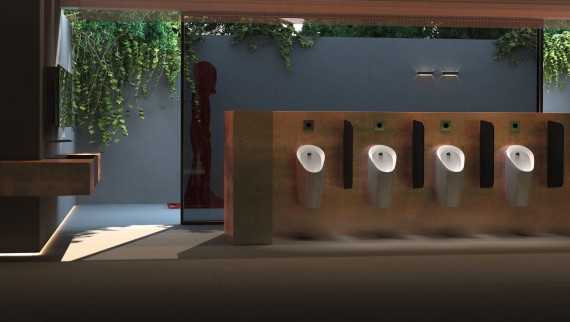 Urinoirs Geberit Preda dans un espace public Urinoirs Geberit Preda dans un espace public