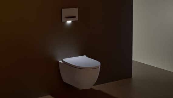 Geberit Sigma50 plaque de commande, carré, avec éclairage d'orientation