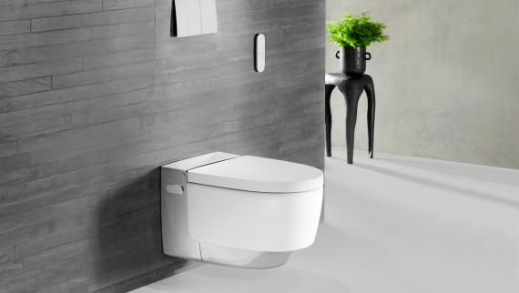 Geberit AquaClean Mera Comfort en chromé avec plaque de commande Sigma