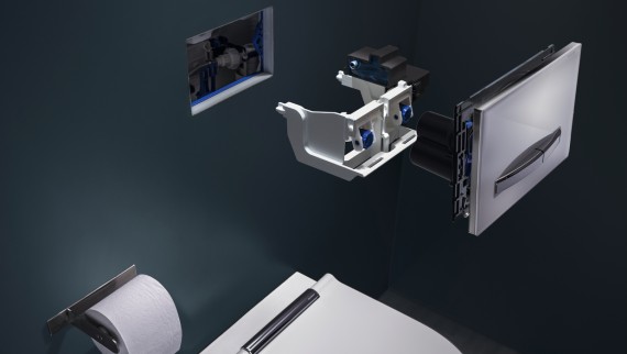 Rinçage forcé hygiénique Geberit HS30 dans un appartement (© Geberit) Rinçage forcé hygiénique Geberit HS30 dans un appartement (© Geberit)