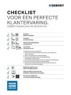 Geberit AquaClean Checklist Geberit AquaClean Checklist