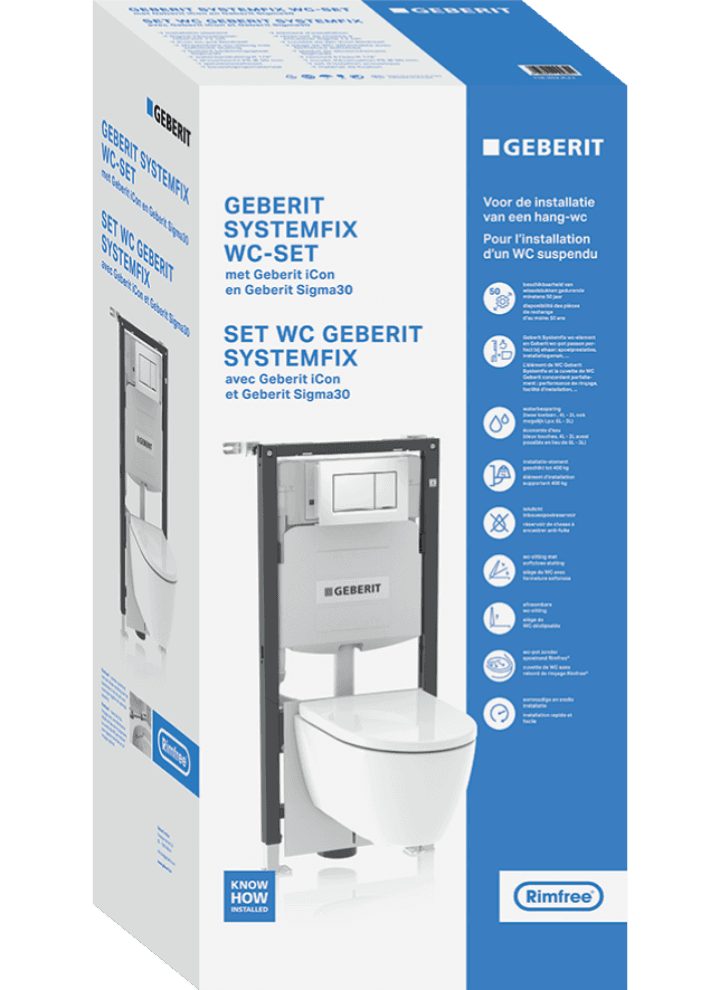 Emballage Geberit Systemfix set de WC Emballage Geberit Systemfix set de WC