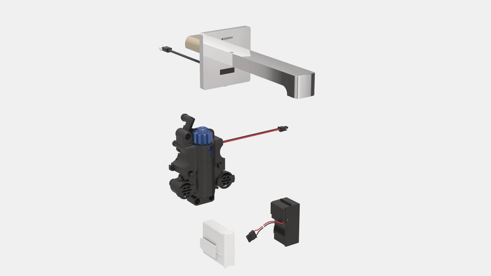 Robinet mural Geberit Brenta avec alimentation autonome Robinet mural Geberit Brenta avec alimentation autonome