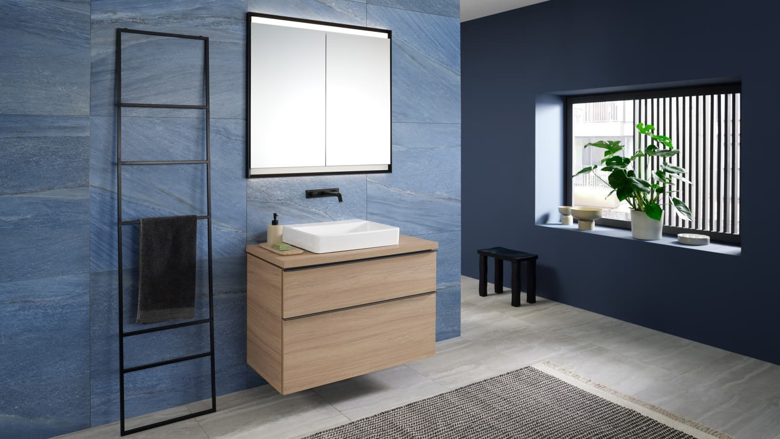 Les tiroirs offrent un espace de rangement supplémentaire sous le lavabo. Les tiroirs offrent un espace de rangement supplémentaire sous le lavabo.