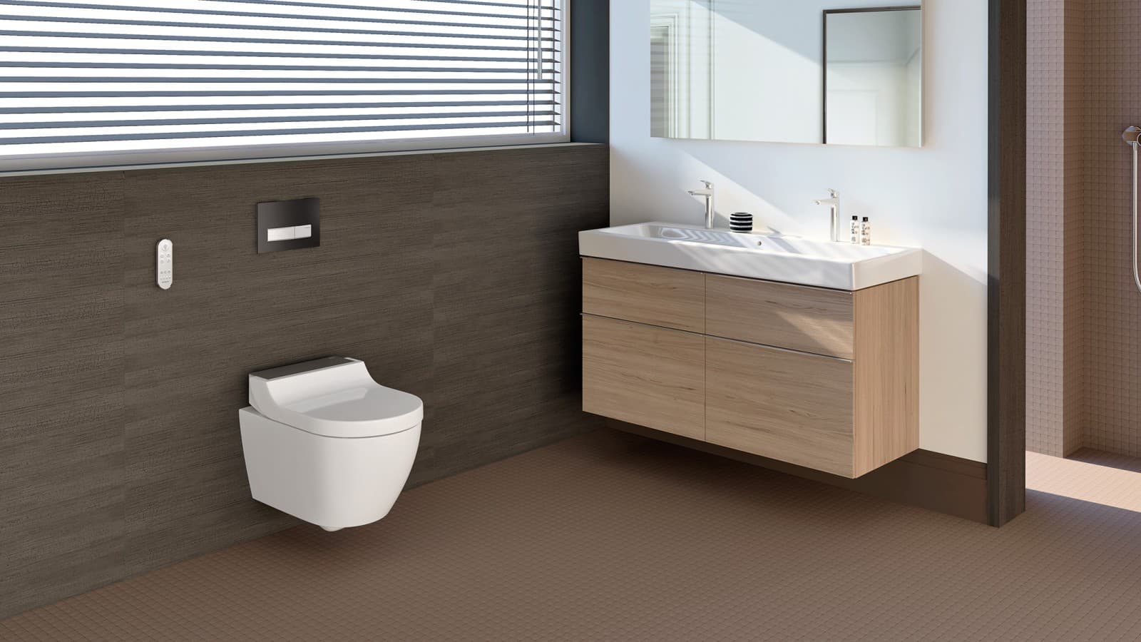 Salle de bain avec WC-douche Geberit AquaClean Tuma Salle de bain avec WC-douche Geberit AquaClean Tuma