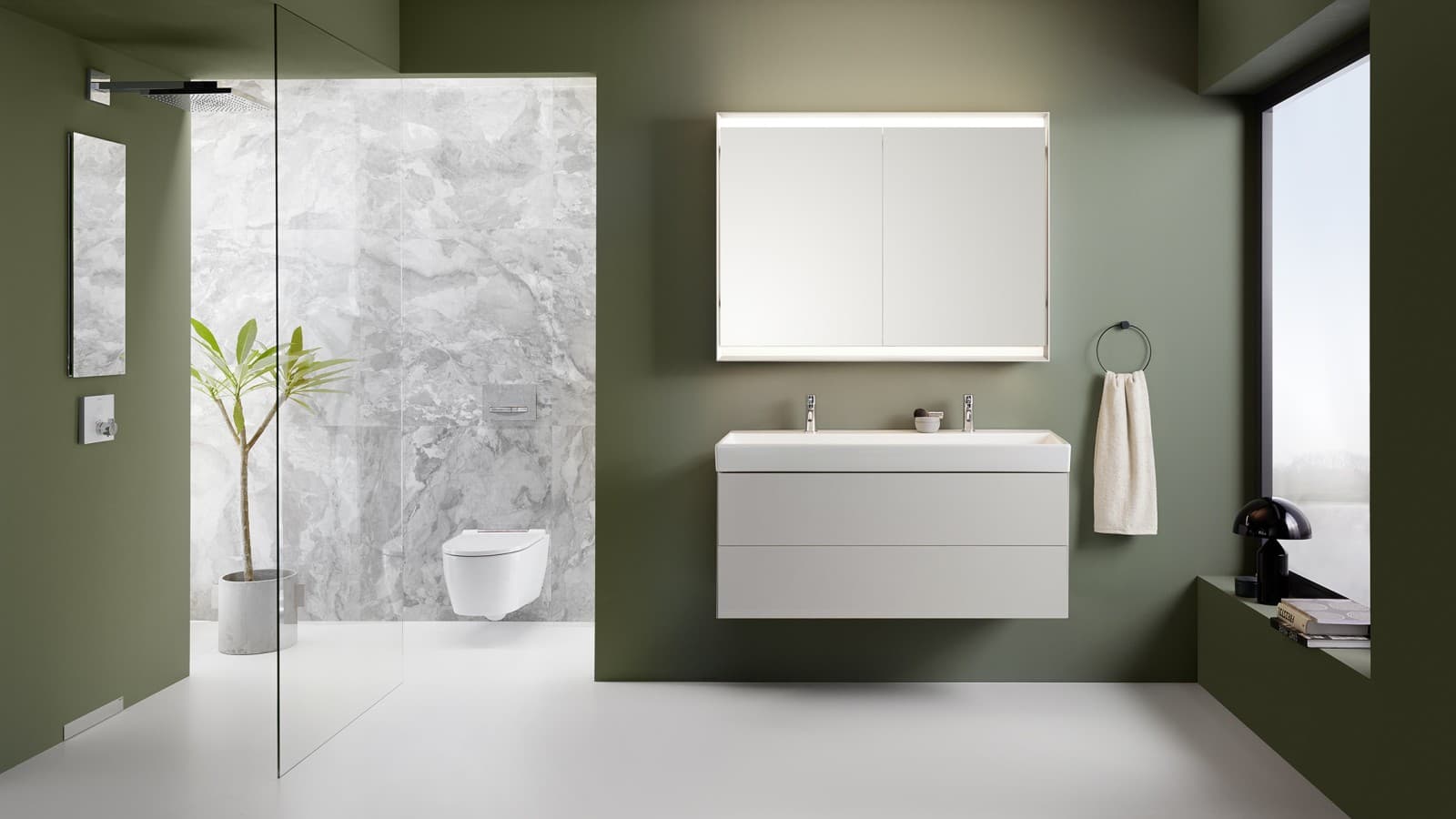 Salle de bains Geberit ONE au sol continu (© Geberit) Salle de bains Geberit ONE au sol continu (© Geberit)