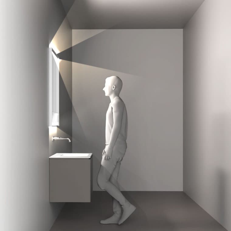 Armoire à miroir avec quatre sources d'éclairage Armoire à miroir avec quatre sources d'éclairage