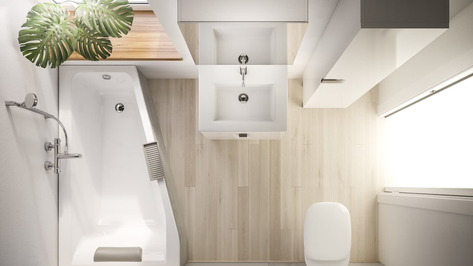 Salle de bains avec petit plan de sol Salle de bains avec petit plan de sol