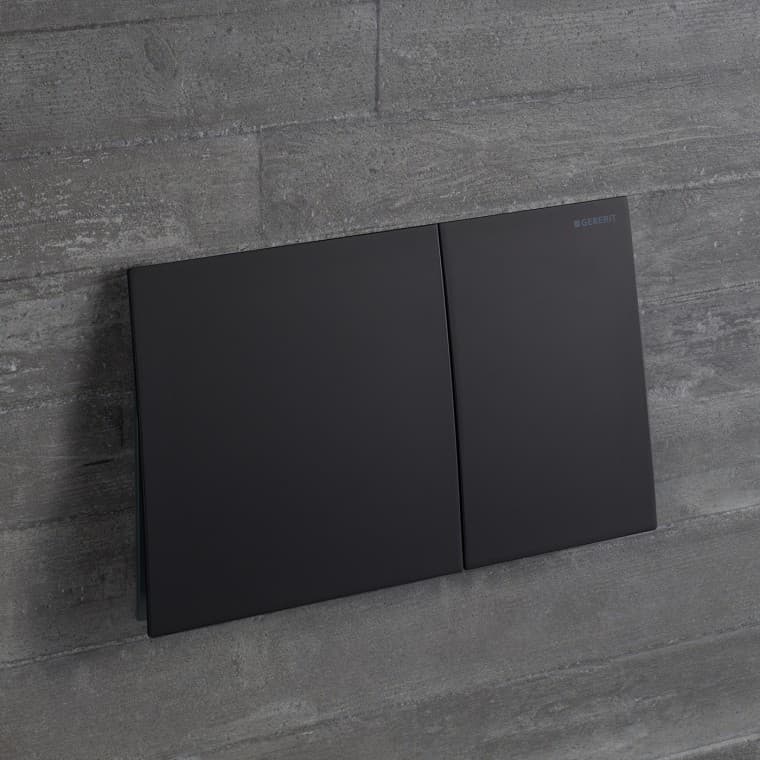 Plaque de déclenchement Sigma70 en noir mat (© Geberit) Plaque de déclenchement Sigma70 en noir mat (© Geberit)