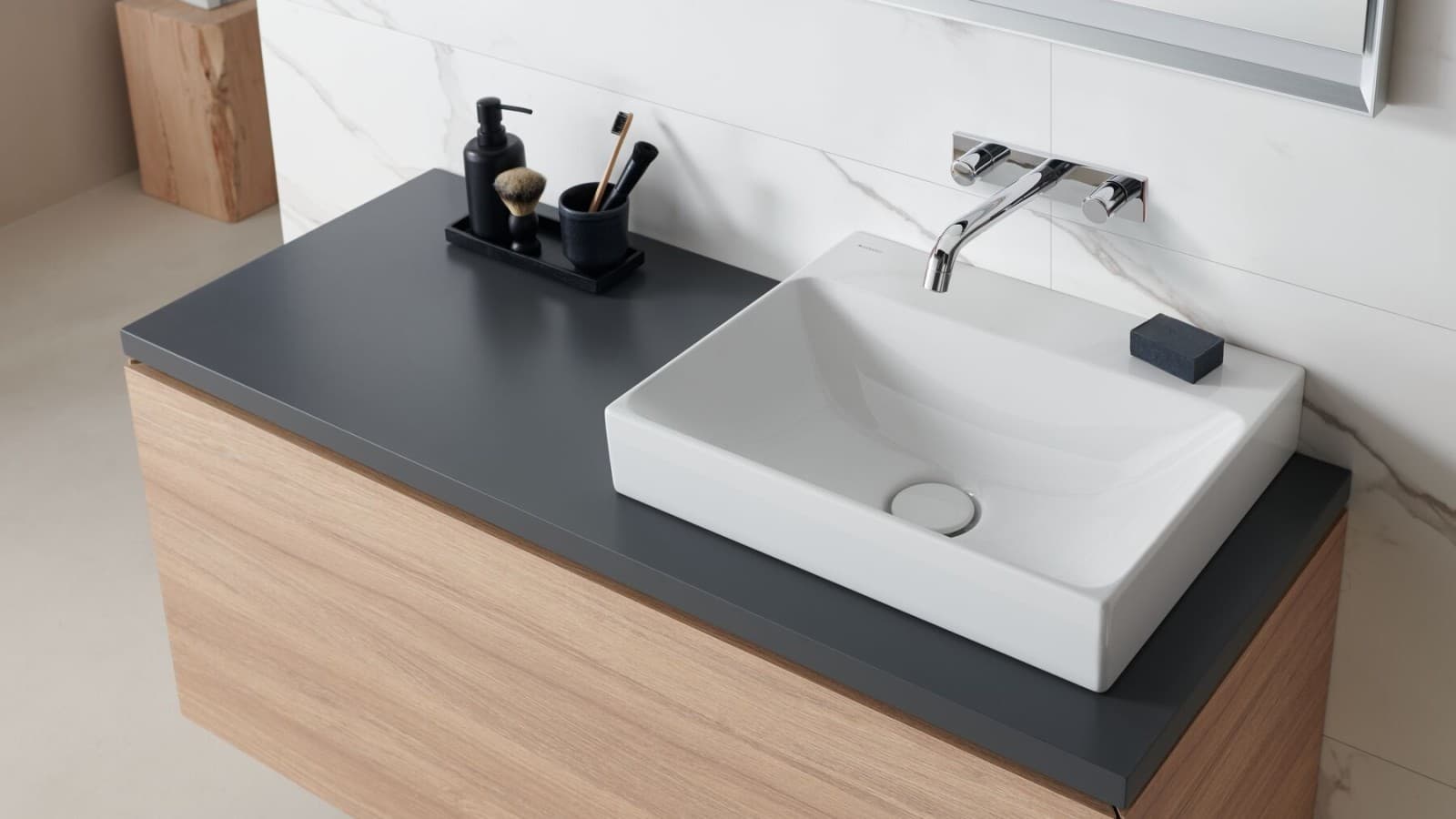 Vasque à poser Geberit ONE avec meuble sous lavabo Vasque à poser Geberit ONE avec meuble sous lavabo