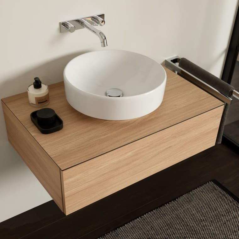 Robinet mural Geberit ONE au design arrondi Robinet mural Geberit ONE au design arrondi