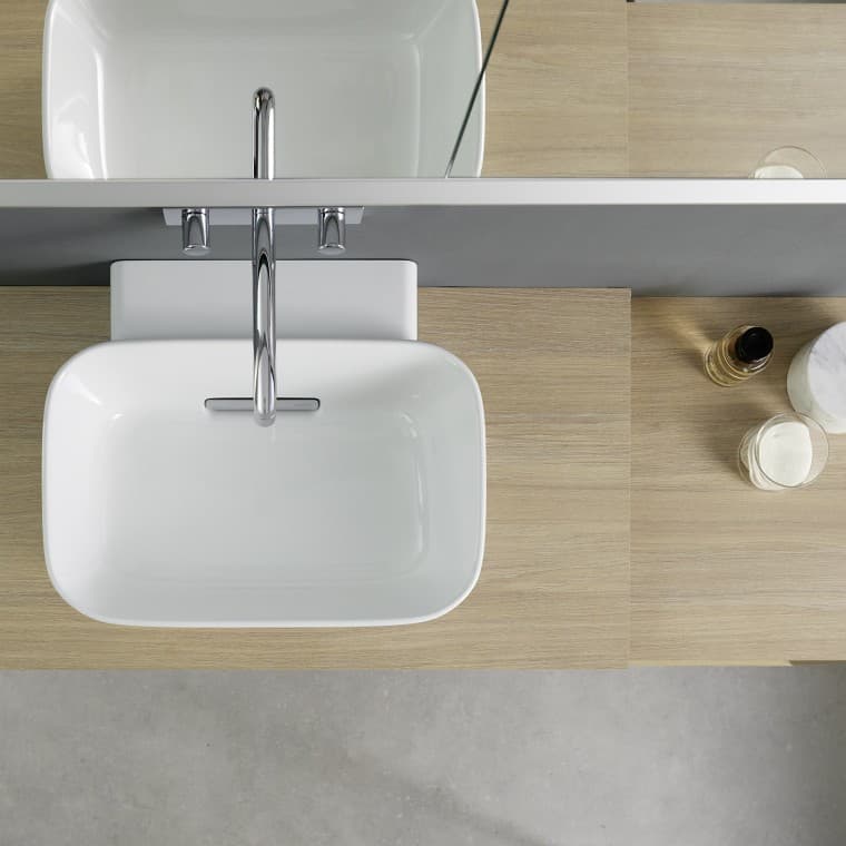 Lavabo à poser Geberit ONE de forme arrondie Lavabo à poser Geberit ONE de forme arrondie