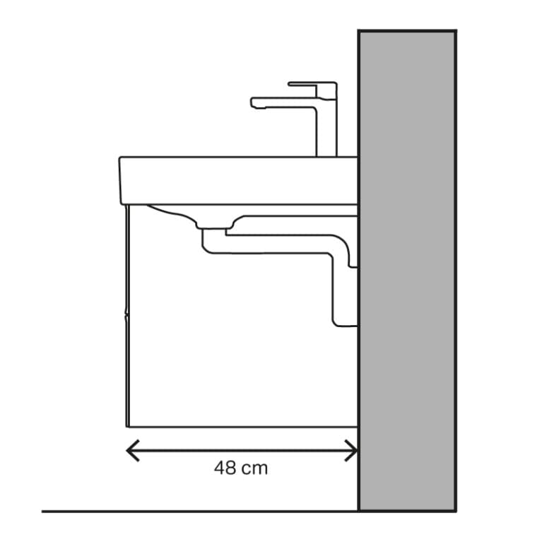 Illustration de lavabo à évacuation verticale Illustration de lavabo à évacuation verticale