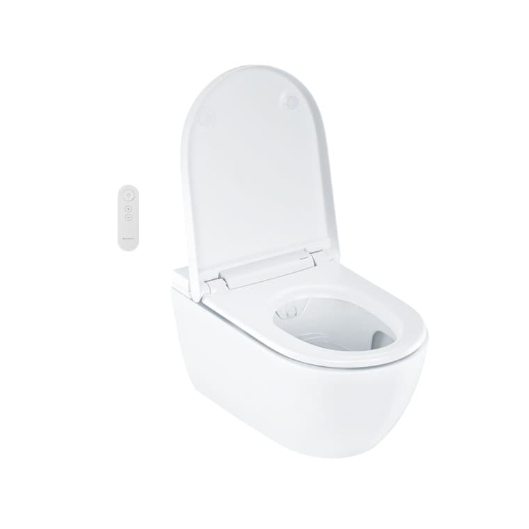 Geberit AquaClean Alba avec couvercle dʼabattant ouvert Geberit AquaClean Alba avec couvercle dʼabattant ouvert