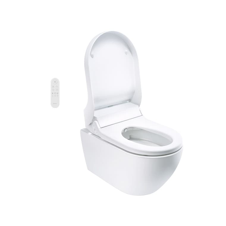 Geberit AquaClean Mera avec couvercle d'abattant ouvert Geberit AquaClean Mera avec couvercle d'abattant ouvert