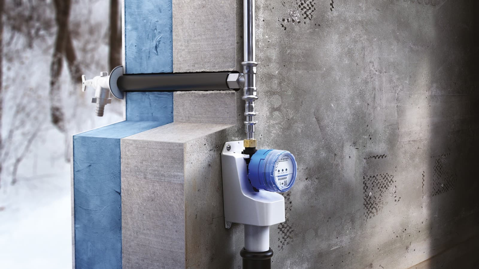 Rinçage forcé hygiénique Geberit HS01 équipant des conduites utilisées seulement durant certaines périodes de lʼannée (© Geberit) Rinçage forcé hygiénique Geberit HS01 équipant des conduites utilisées seulement durant certaines périodes de lʼannée (© Geberit)