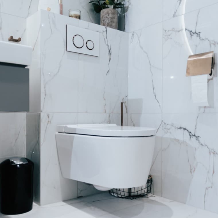 Le WC-douche Geberit AquaClean, combiné à la plaque de déclenchement Sigma21 Le WC-douche Geberit AquaClean, combiné à la plaque de déclenchement Sigma21