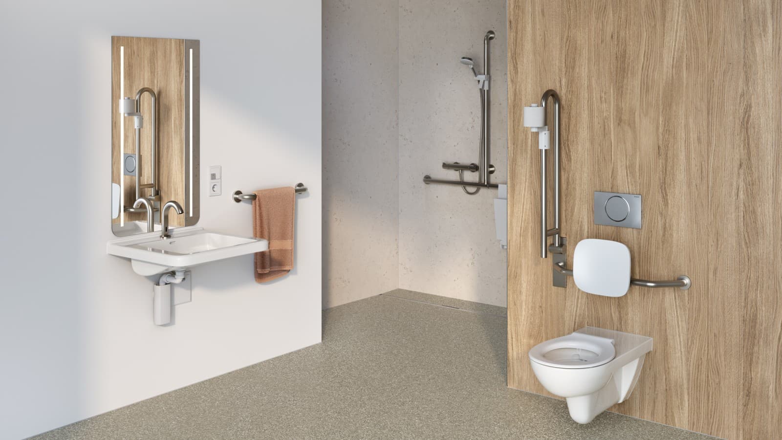 Drempelvrije sanitaire ruimte met de Standard-optie Drempelvrije sanitaire ruimte met de Standard-optie