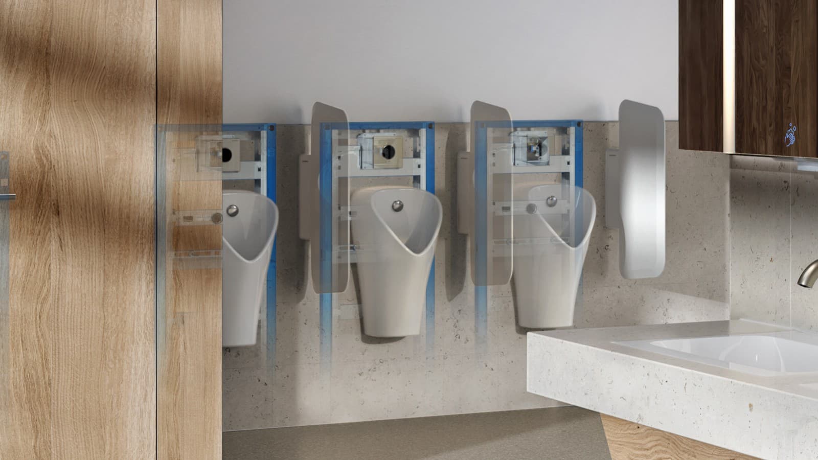 Geberit urinoirsysteem in de standaard productselectie Geberit urinoirsysteem in de standaard productselectie