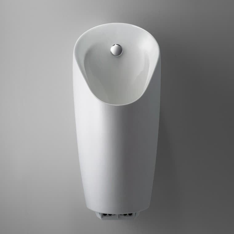 La cuvette en céramique Geberit Preda, mince et compact, avec commande intégrée de la commande d'urinoir La cuvette en céramique Geberit Preda, mince et compact, avec commande intégrée de la commande d'urinoir
